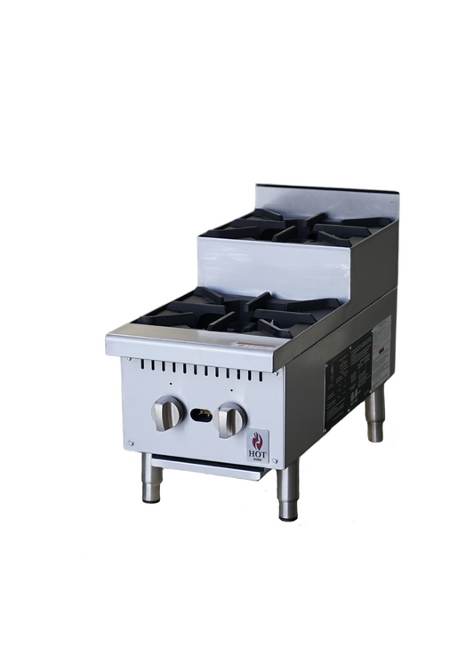 Plaque de cuisson à gaz à brûleurs de comptoir en acier inoxydable HZ-HP12-S