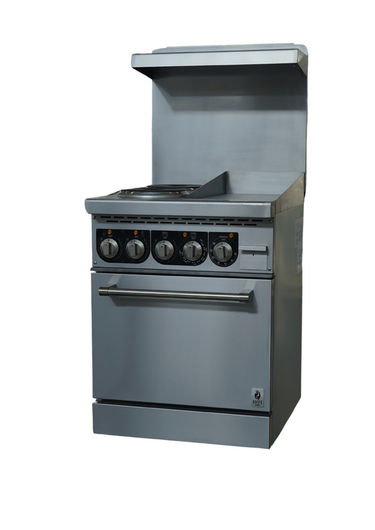 Cuisinière électrique 2 brûleurs supérieurs + plaque de cuisson 12" - HZ-ER24-12G