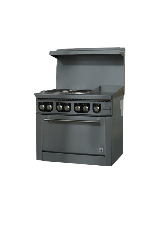 Cuisinière électrique 36" (4 brûleurs + plaque chauffante 12") -HZ-ER36-12G