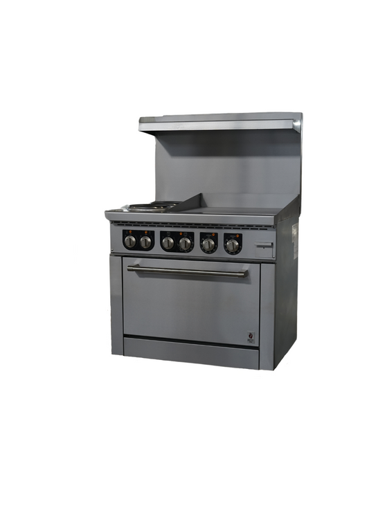 Cuisinière électrique 36" (2 brûleurs + plaque chauffante 24") -HZ-ER36-24G