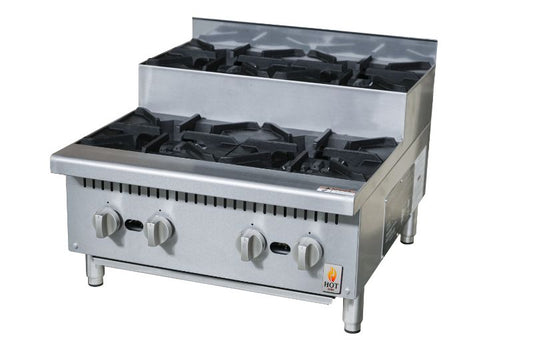 Plaque de cuisson à gaz à brûleurs de comptoir en acier inoxydable HZ-HP24-S