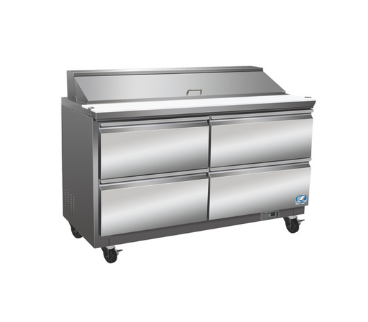 Préparation de salades sandwich avec 4 tiroirs COLDZONE-60ST-4D